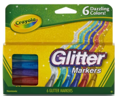 Glitter Markers Pk 6 Crayola