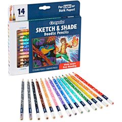 Crayola Sketch & Shade Doodle Pencils - 2H, HB Lead - Graphite Lead - Multicolor Barrel - 14 / Pack