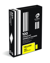 Manilla Folder Fcap Box 100 Yellow - Olympic 9310029938637