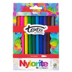 Felt Pens Pk 12 Texta Nylorites Colour Markers 9310924032430