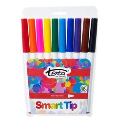 Felt Pens Medium Pk 10 Texta Smart Tip Colour Markers (Thick &amp; Thin Lines) 9310924032492
