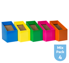 BOOK BOX PK 5 ASST MIX #4 BLU YLW GRN MGTA OGE 170W X250D X 280H X 170HF 9360406002185