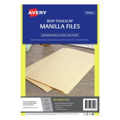 Avery Buff Manilla Folder Foolscap, 163 GSM
