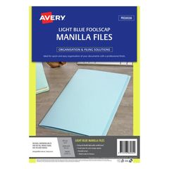 Avery Light Blue Manilla Folder Foolscap, 186 GSM