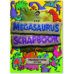Scrap Book 64 Page Olympic &quot;Megasaurus&quot; Bond 90gsm 90gsm Stapled 335mmx240mm [SM64] 9310029012368