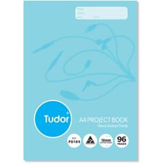 Project Book A4 96 Page Tudor 18mm Dotted Thirds &amp; Plain Interleaved Stapled [PD189] 9310029225027