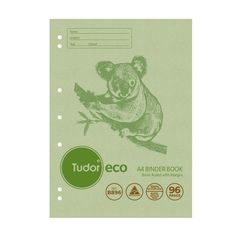 Binder Book A4 96 Page Tudor 8mm Feint Rule  ECO 100% Recycled Stapled [B896] 9310029228868