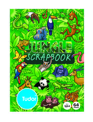 Scrap Book 64 Page Tudor &quot;Jungle &amp; Joker&quot; 67gsm Stapled 335mmx240mm [SJ64] 9310029294535
