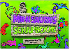 Scrap Book 64 Page Olympic &quot;Minisaurus&quot; Bond 90gsm Stapled 168mmx240mm [SM26] 9310029424703