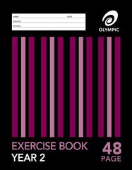 Exercise Book 9x7 48 Page Olympic Stripe Year 2 Qld Rule Stapled 225mmx175mm [E2Y24] 9310353003520