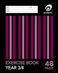 Exercise Book 9x7 48 Page Olympic Stripe Year 3&amp;4 Qld Rule Stapled 225mmx175mm [E2Y34] 9310353003902