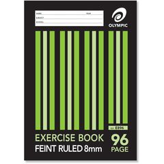 EXERCISE BOOK A4 96 PAGE 8MM RULE + MARGIN OLYMPIC E896 9310353004091
