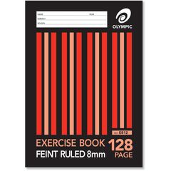 EXERCISE BOOK A4 128 PAGE 8MM RULE + MARGIN OLYMPIC E812 9310353004121