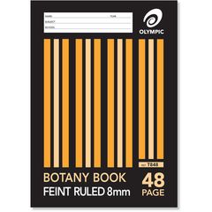 Botany Book A4 48 Page Olympic Stripe 8mm Feint Rule &amp; Plain Interleaved Stapled [T848] 9310353005043