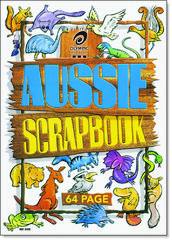 Scrap Book 64 Page Olympic &quot;Aussie Animals&quot; 67gsm Stapled 335mmx240mm [S332] 9310353012379