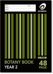 Botany Book 9x7 48 Page Olympic Stripe Year 2 Qld Rule &amp; Plain Interleaved Stapled 225mmx175mm [T2Y24] 9310353023054