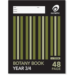 Botany Book 9x7 48 Page Olympic Stripe Year 3&amp;4 Qld Rule &amp; Plain Interleaved Stapled 225mmx175mm [T2Y34] 9310353023351