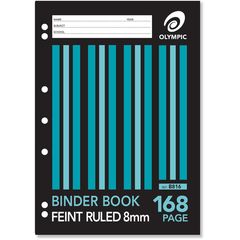 Binder Book A4 168 Page Olympic Stripe 8mm Feint Rule Section Bound [B816] 9310353034500