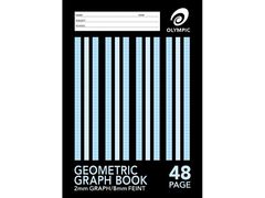 Graph Book A4 48 Page Olympic Stripe 2mm Squares Stapled [GG284] 9310353036603