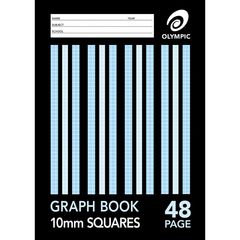 Graph Book A4 48 Page Olympic Stripe 10mm Squares Stapled [GH104] 9310353036641