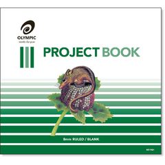 Project Book 24 Page Olympic #521 &quot;Honey Possum&quot; Landscape 8mm Feint Rule &amp; Plain Interleaved Stapled 270mm x 300mm [P521] 9310353067546