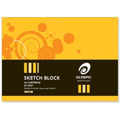 Sketch Block A3 25 Leaf Olympic 110gsm Cartridge Paper [SK60] 9310353090308