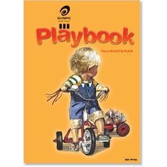 Play Book 64 Page Olympic 10m Feint Rule &amp; Plain Interleaved Stapled 335mmx240mm [PP106] 9310353091831