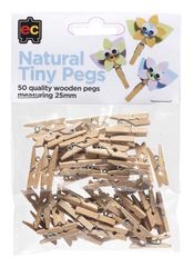 Natural Tiny Pegs 50 Pack 9314289002381