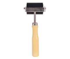 HARD RUBBER ROLLER WITH WOODEN HANDLE 50MM