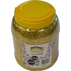Glitter Rainbow Bulk 1Kg Jar Gold 9310355009131