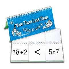 Flip Book - More than, less than using multiply and divide.