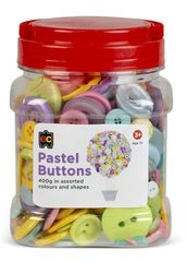 Pastel Buttons Jar 400g Asst Cols + Shapes 9314289033682