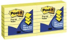 Post-It Lined Pop Up Notes Refill Yellow Pk 6 021200434839