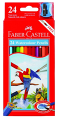 Water Colour Pencils Pk 24 Faber Parrot With Brush 4005401144649