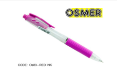 Pen Ballpoint Retractable Medium Red Osmer With Rubber Grip OS83  *Each* 9313023001833