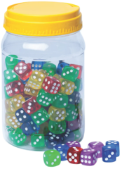 Dot Dice - Assorted Colours - 100 Pc