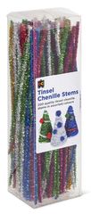 Chenille Stems Tinsel Asst Cols Packet 200 9314289032722