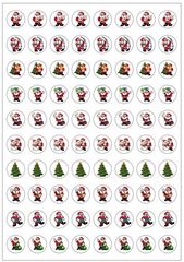 Stickers Dynamic Glitz - Christmas Santas - Pk 800 DG599