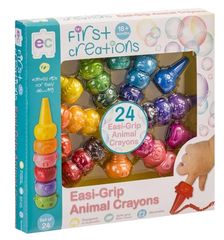 First Creation Easi-Grip Animal Crayons Set 24  9314289034221
