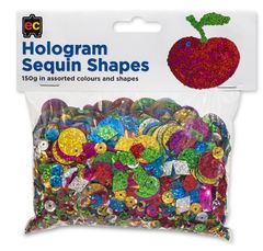 Holigram Sequins Shapes 150g Asstd Cols + Shapes 9314289033194