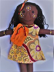 Aboriginal Wiradjuri Girl Doll Fabric Handmade 360mm High Assorted Designs 2770000043656