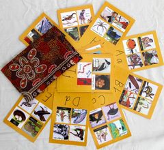 ABC Flash Cards Pk 26 Cards 100 x 150mm Qld Font - Aboriginal / Australiana Illustrations 2770000795128