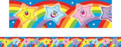 Stars with Rainbows - Large Borders (Pack of 12)