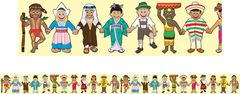 International Kids in Costume - Large Borders (Pack of 12)