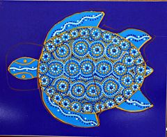 Turtle - 7pc Shape Cut Winanggaay Aboriginal Art Wooden Puzzle 240 x 200mm 2770000043793