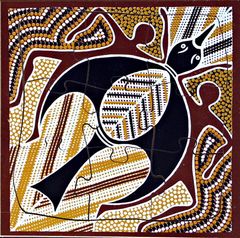 How the Willy Wagtail Came About - 9pc Aboriginal Art Wooden Puzzle 200 x 200mm 2770000043861