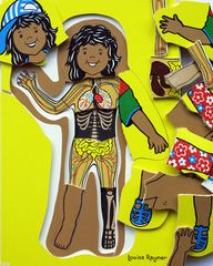 4 Layer Body Puzzle - Aboriginal Girl 25pc 200mm x 30mm (Clothed Body, Unclothed Body, Internal Organs &amp; Major Blood Vessels, Skeleton) 2770000043878