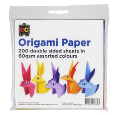 Origami Double Sided Paper Packet 200 Asstd Cols 9314289033613