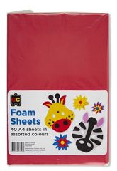 Foam Sheets A4 Packet 40 Asst Colours 9314289033569