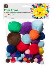 Pom Poms Standard 50pc Assorted Colours &amp; Sizes 9314289005016
